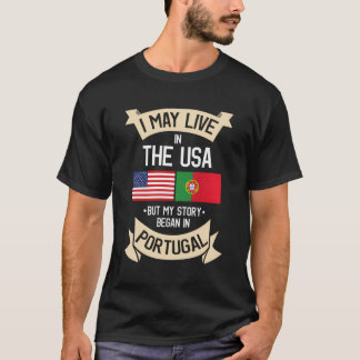 T-shirt Je Vis Peut-Être Aux Etats-Unis Mais Mon Histoire 
