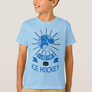 T-shirt Je Vis Pour Le Hockey Sur Glace