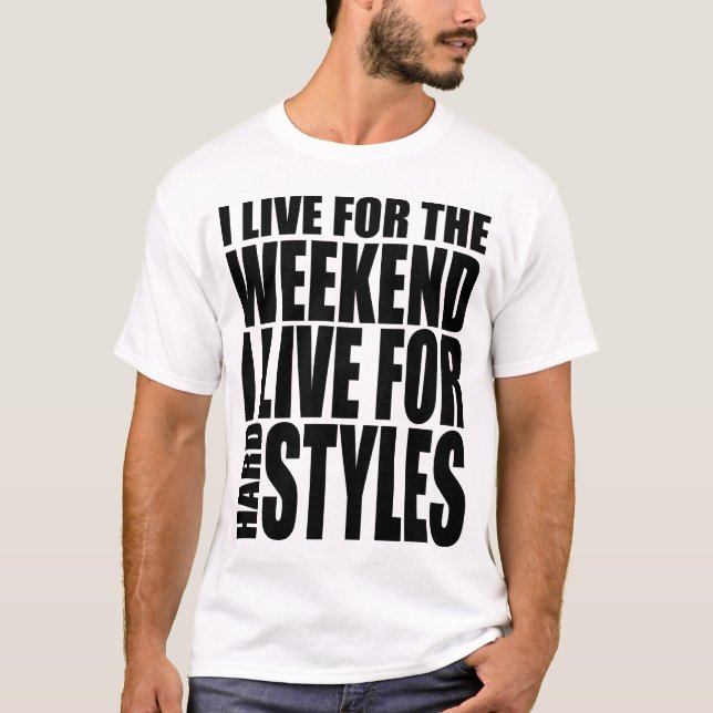 T-shirt Je vis pour le week-end (Showtek) (Devant)