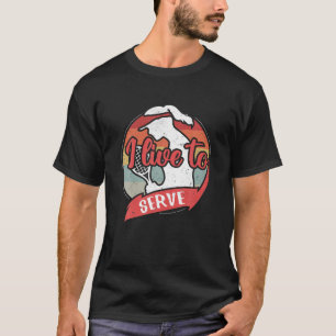 T-shirt Je Vis Pour Servir - Retro Filles Amusantes Tennis