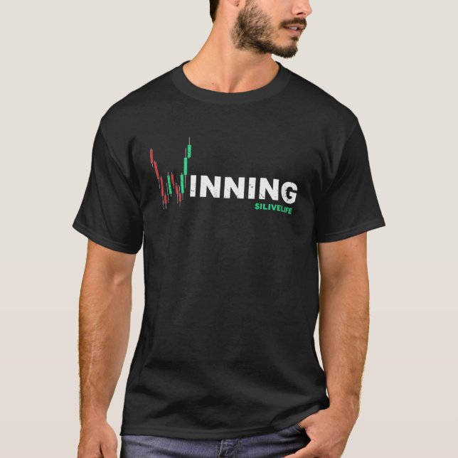 T-shirt Je Vis Vie Gagnant HODL Stock Trading Graphique Cr (Devant)