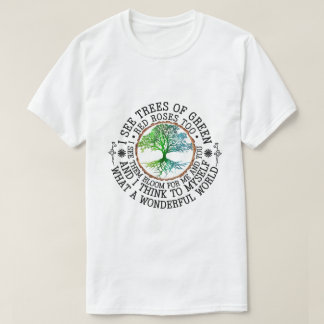 T-shirt Je vois aussi des arbres de roses rouges vertes