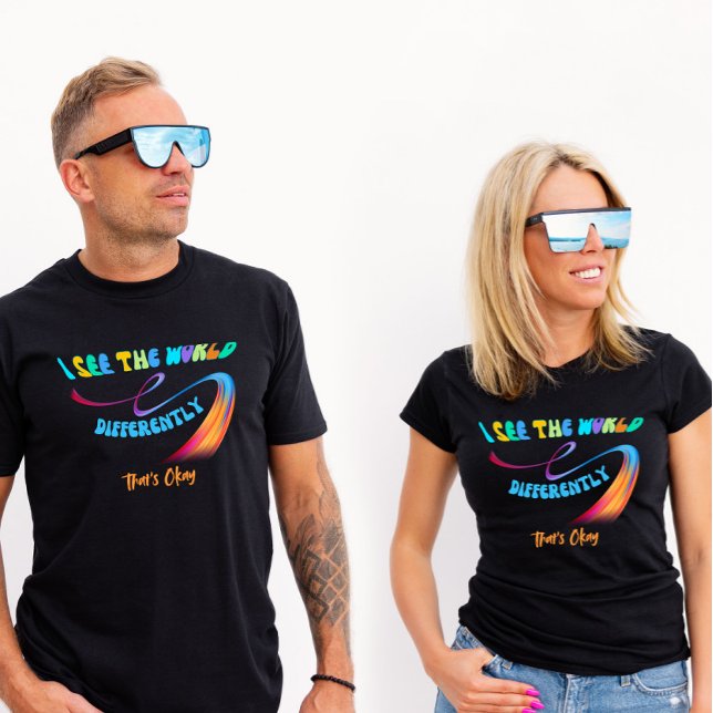 T-shirt Je vois le monde différemment, c'est ok l'autisme (Créateur téléchargé)