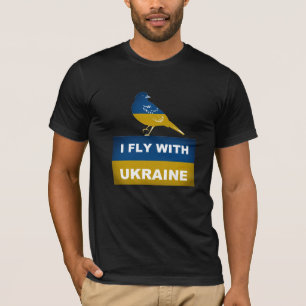 T-shirt Je vole avec l'Ukraine, oiseau Nightingale Nationa