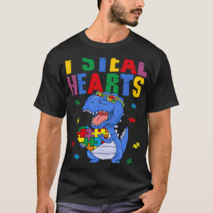 T-shirt Je vole Coeurs Autistic Boys Sensibilisation sur l