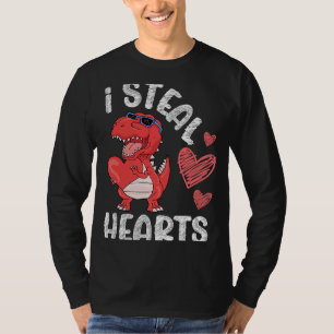 T-shirt Je Vole Coeurs Dinosaure Valentines Jour Pour Bébé