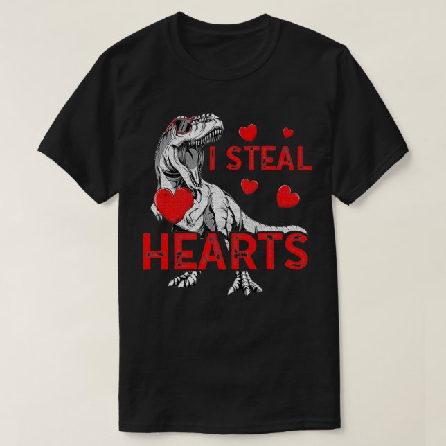 T-shirt Je vole Coeurs Garçons Enfant T Re Dinosaure Valen (Design devant)