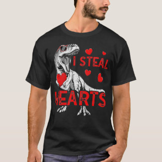 T-shirt Je vole Coeurs Garçons Enfant T Re Dinosaure Valen