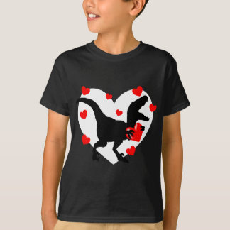 T-shirt Je vole Coeurs Loveasaurus T-rex Dinosaur Fans