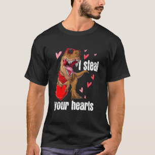 T-shirt Je vole Coeurs T rex Aimer Dinosaure Valentines Jo
