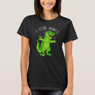 T-shirt Je vole Coeurs Valentines Jour Dinosaures Garçons 