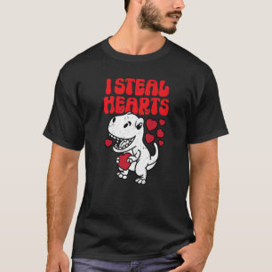 T-shirt Je Vole Coeurs Valentines Jour Trex Dinosaure Pour