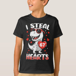 T-shirt Je vole des coeurs 67 Meme Drôle de dinosaure Sain