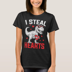 T-shirt Je vole des cœurs 67 Mème Saint-Valentin Dinosaure