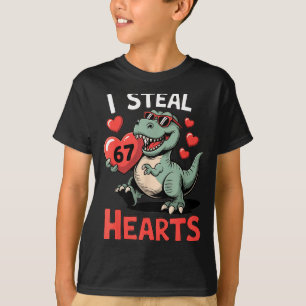 T-shirt Je vole des cœurs 67 Saint-Valentin 67 Meme 6 7 T-