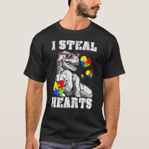 T-shirt Je vole des coeurs Dino Trex Tout-Petit Bébé Garço