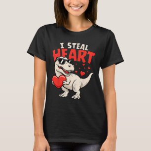 T-shirt Je vole des cœurs Dinosaures Saint-Valentin pour g