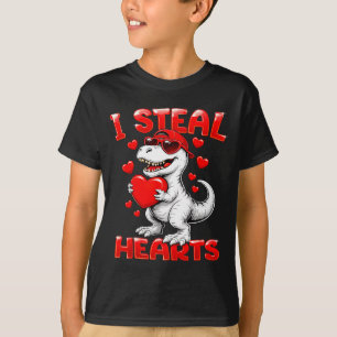 T-shirt Je vole des cœurs T Rex Dinosaur Garçon Saint-Vale