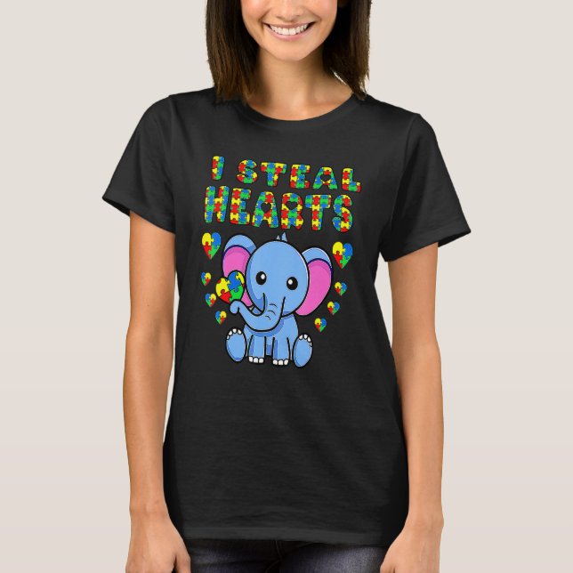T-shirt Je Voler Coeurs Sensibilisation sur l'autisme Elep (Devant)