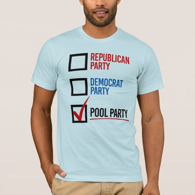 T-shirt Je vote pour le Pool Party (Devant)