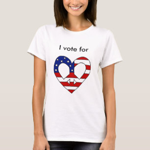T-shirt Je vote pour Love and Peace aux Etats-Unis