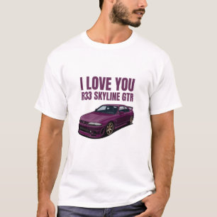 T-shirt Je vous aime R33 Skyline GTR