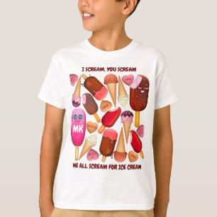 T-shirt Je vous crie : nous crions tous pour la crème gla