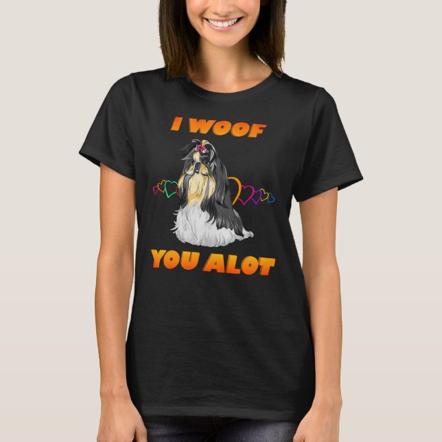 T-shirt Je Vous Malheur Un Texte Beaucoup Orange Noir Blan (Devant)