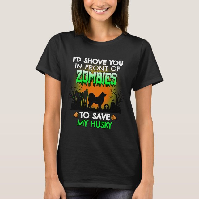 T-shirt Je Vous Montre Devant Des Zombies Pour Sauver Mon  (Devant)