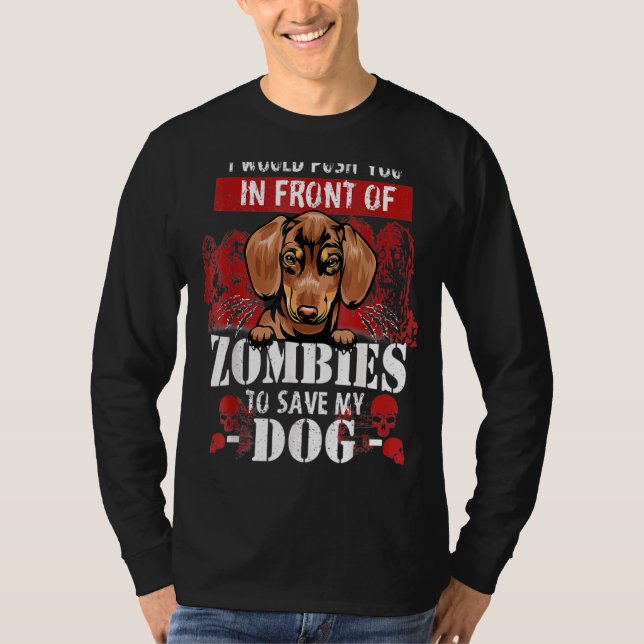 T-shirt Je Vous Poussais Devant Les Zombies Pour Sauver Me (Devant)