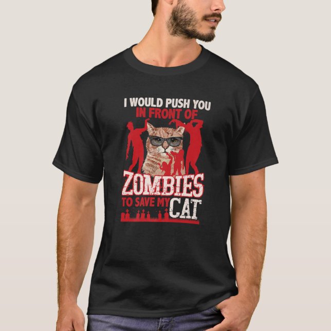 T-shirt Je Vous Poussais Devant Les Zombies Pour Sauver Mo (Devant)