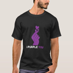 T-shirt Je Vous Purple Symbole Main Coréen K Pop Pour Homm