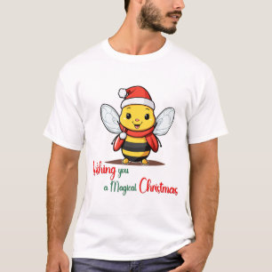 T-shirt Je vous souhaite une jolie abeille de Noël magique