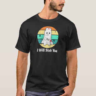 T-shirt Je Vous Te Drôle Retro Halloween Infirmière Raglan