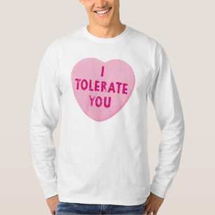 T-shirt Je vous tolère sucrerie de coeur de Saint-Valenti