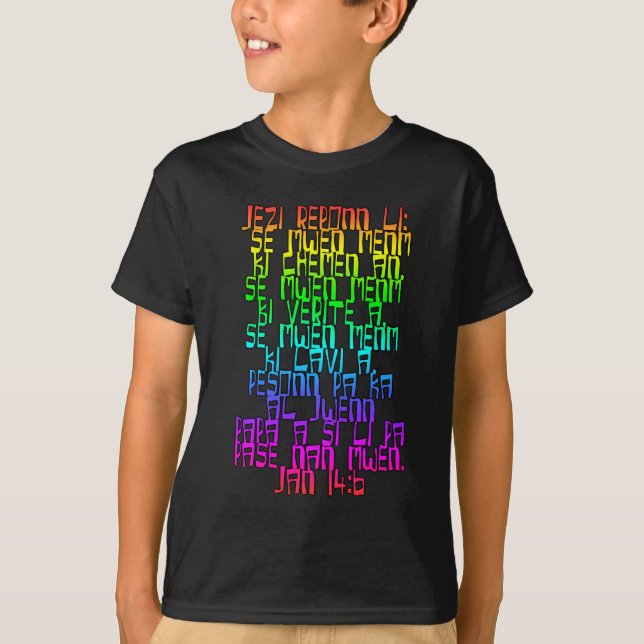 T-shirt Jean 14:6 Créole haïtien (Devant)