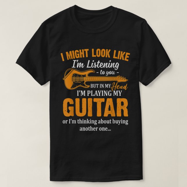 T-shirt J'écoute dans ma tête, je joue (Design devant)