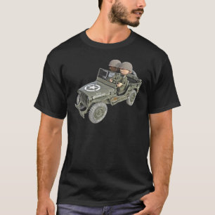T-shirt Jeep avec 2 soldats de bande dessinée