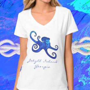 T-shirt Jekyll Island GA Ocean Blue Octopus