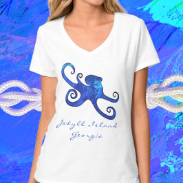 T-shirt Jekyll Island GA Ocean Blue Octopus