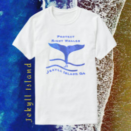 T-shirt Jekyll Island GA Right Whale Fins et Waves