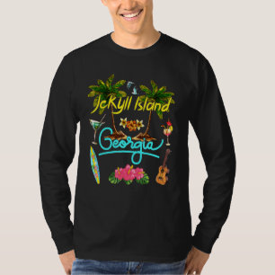 T-shirt Jekyll Island Georgie Plage Été Palmier Soleil Cou