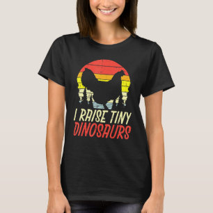 T-shirt J'Élève De Petits Dinosaures Poulet Rétro Animal D
