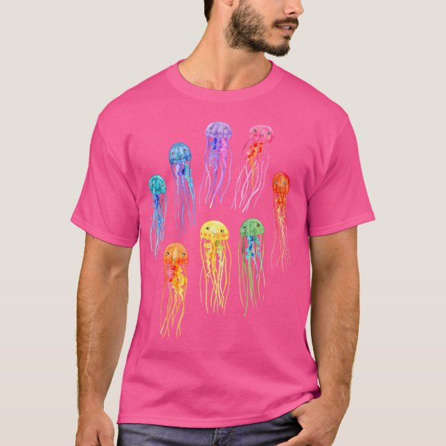 T-shirt Jellies Arc-En-Ciel Sur Turquoise Sombre (Devant)