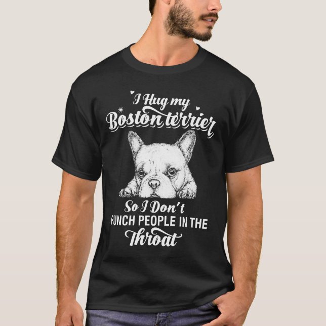 T-shirt J'Embrasse Mon Boston Terrier (Devant)
