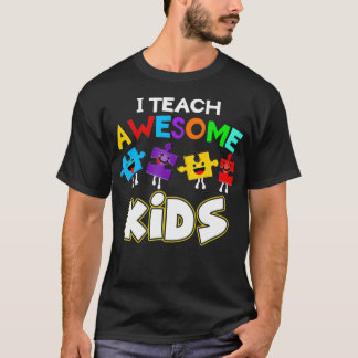 T-shirt J'Enseigne Awesome Enfants Funny Autisme Éducation