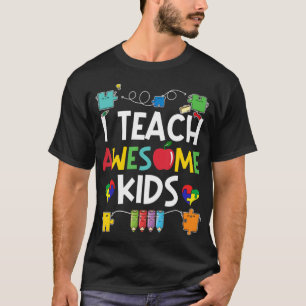 T-shirt J'enseigne Awesome Kids chemise puzzle Sensibilisa