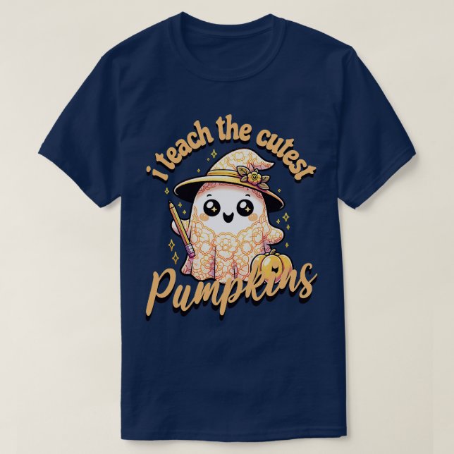 T-shirt j'enseigne le citrouille le plus gentil (Design devant)