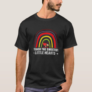 T-shirt J'Enseigne Le Coeur Le Plus Doux Rainbow Enseignan