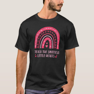 T-shirt J'Enseigne Le Coeur Le Plus Doux Rainbow Enseignan